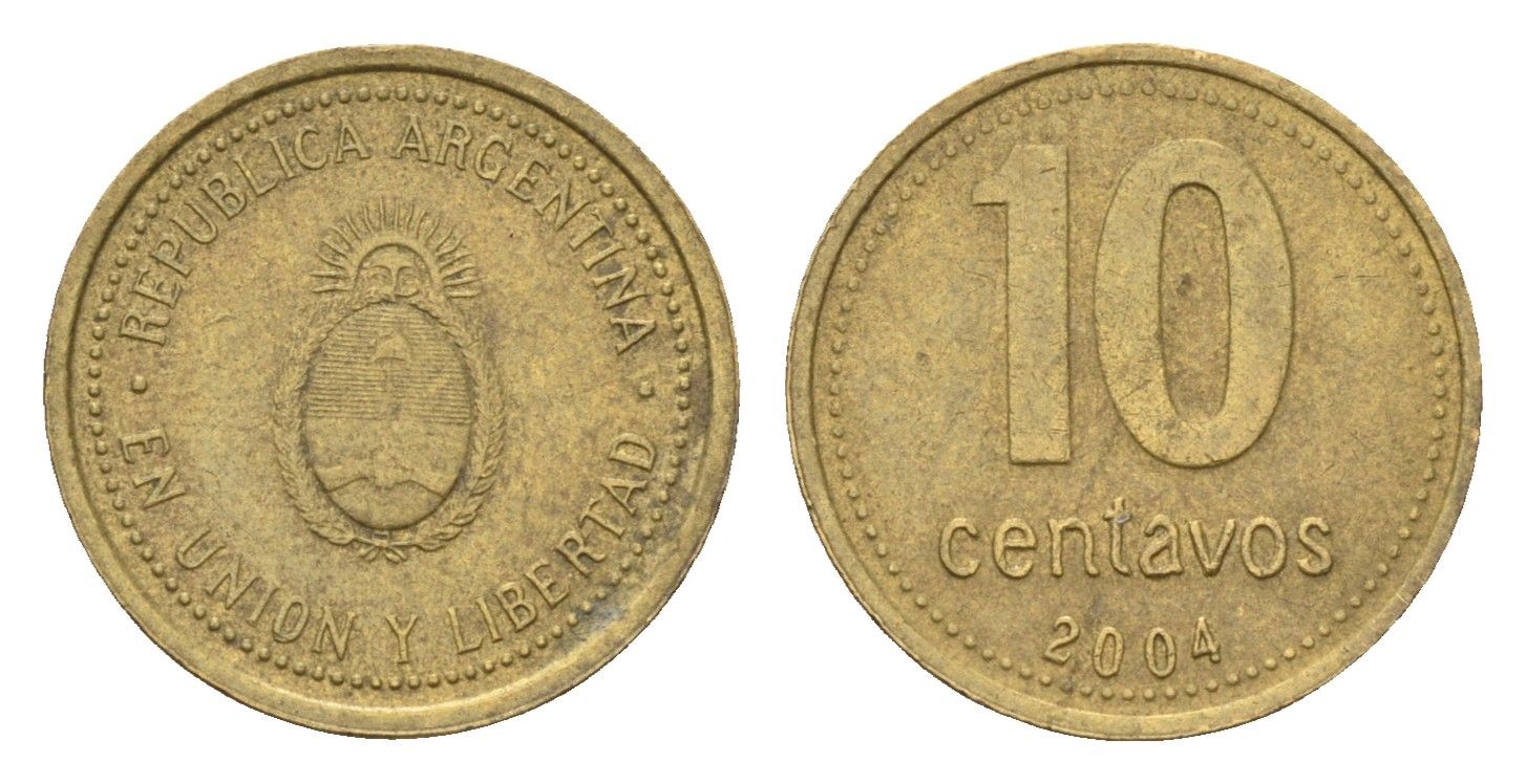 Аргентина 10 сентаво 2004 KM 107 алюминиевая бронза 4679-759