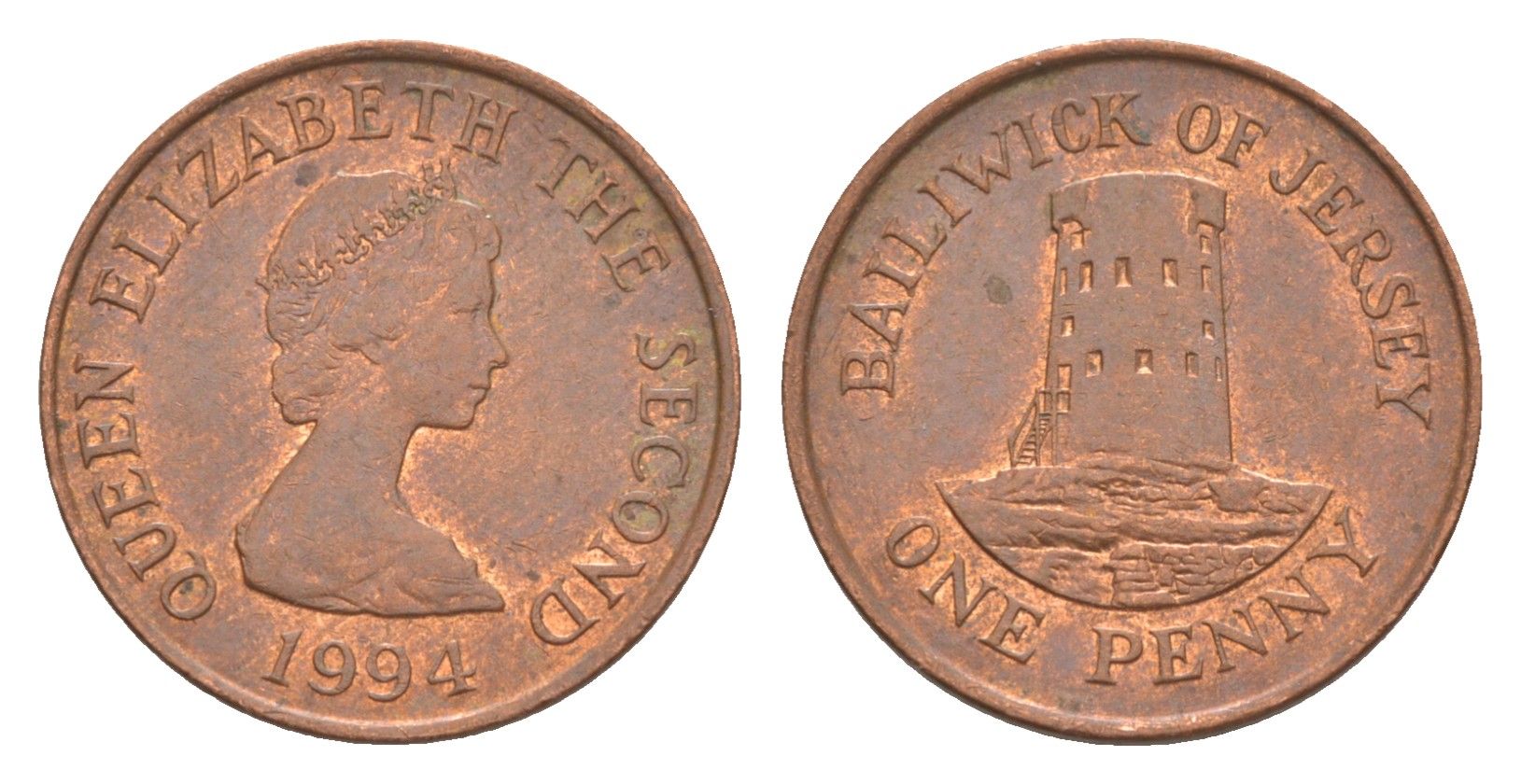 Джерси 1 пенни 1994 KM 54b сталь плакированная медью 4124-1258