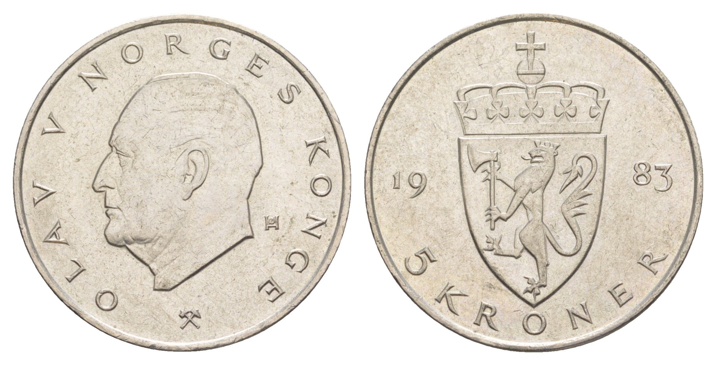 Норвегия 5 крон 1983 Улаф V (1957-1991) KM 420 медно-никель aUNC 4162-611