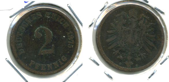 ГЕРМАНИЯ 2 ПФЕННИГА 1875 C, СТАРОГЕРБОВКА KM 2, J.2 медь 701-415