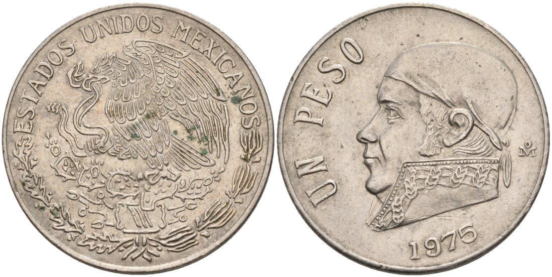 Мексика 1 песо 1975 Хосе Мария Морелос KM 460 медно-никель 4572-323
