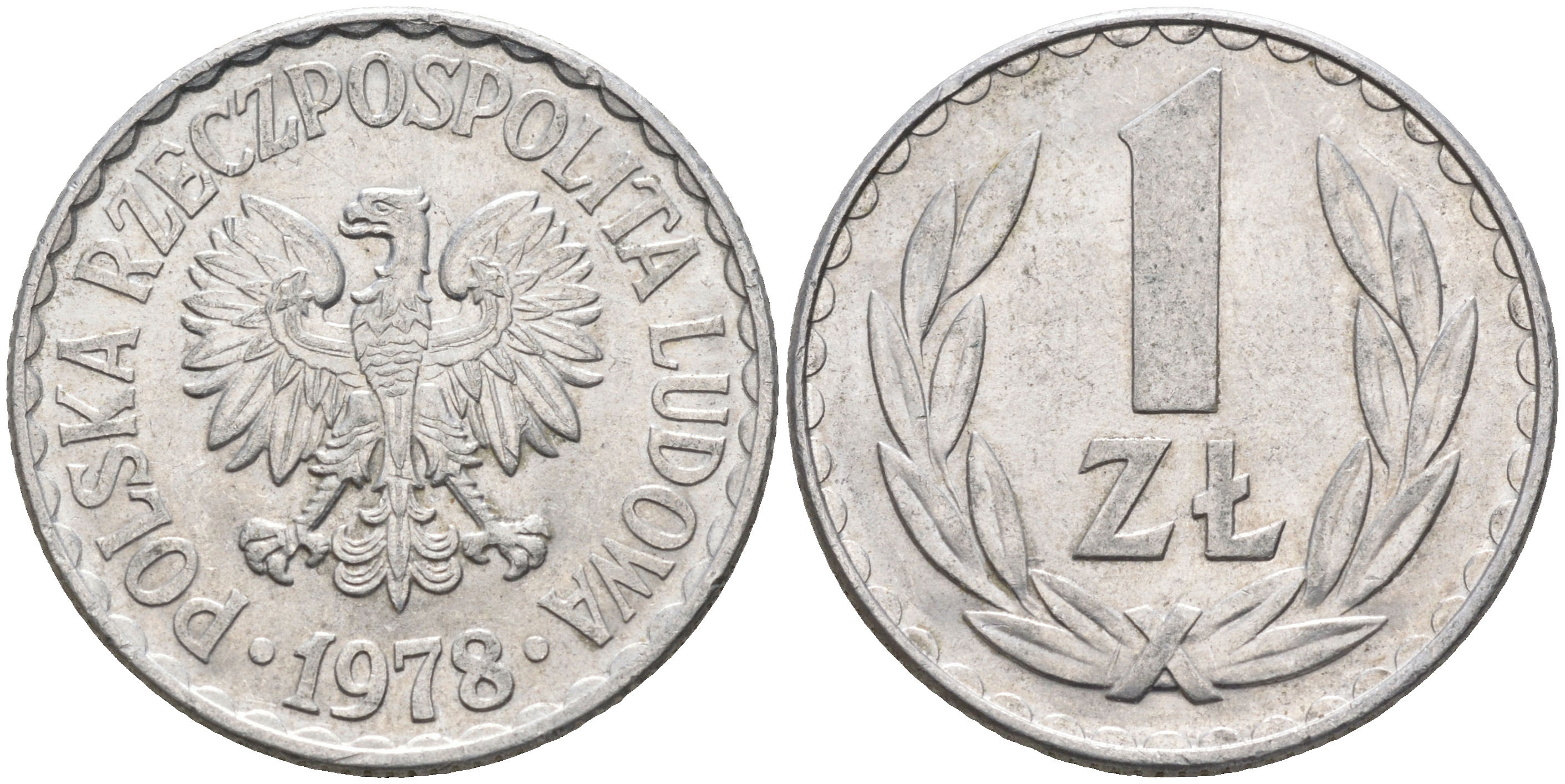 ПОЛЬША 1 ЗЛОТЫЙ 1978 КРЕМНИЦА KM 49.1 алюминий 4591-711