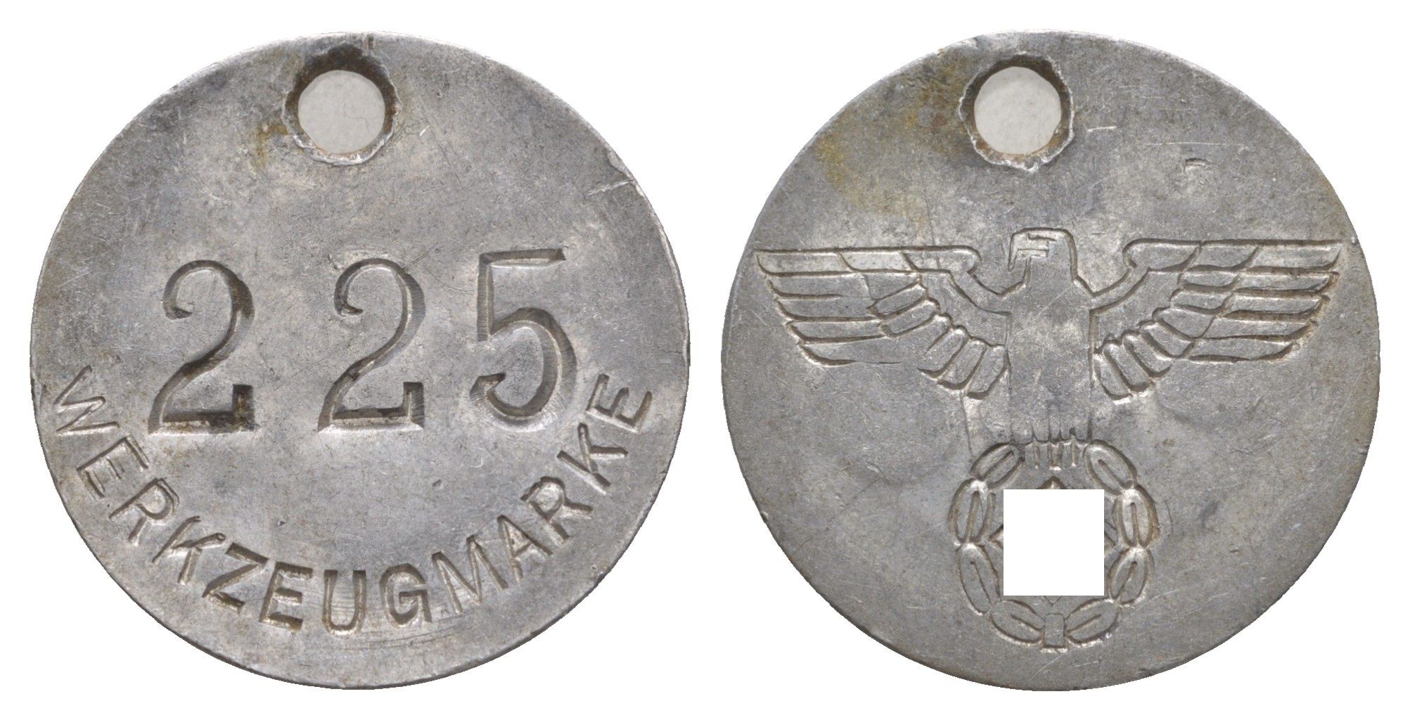 Германия жетон рабочего с его номером ND алюминий 1528-632