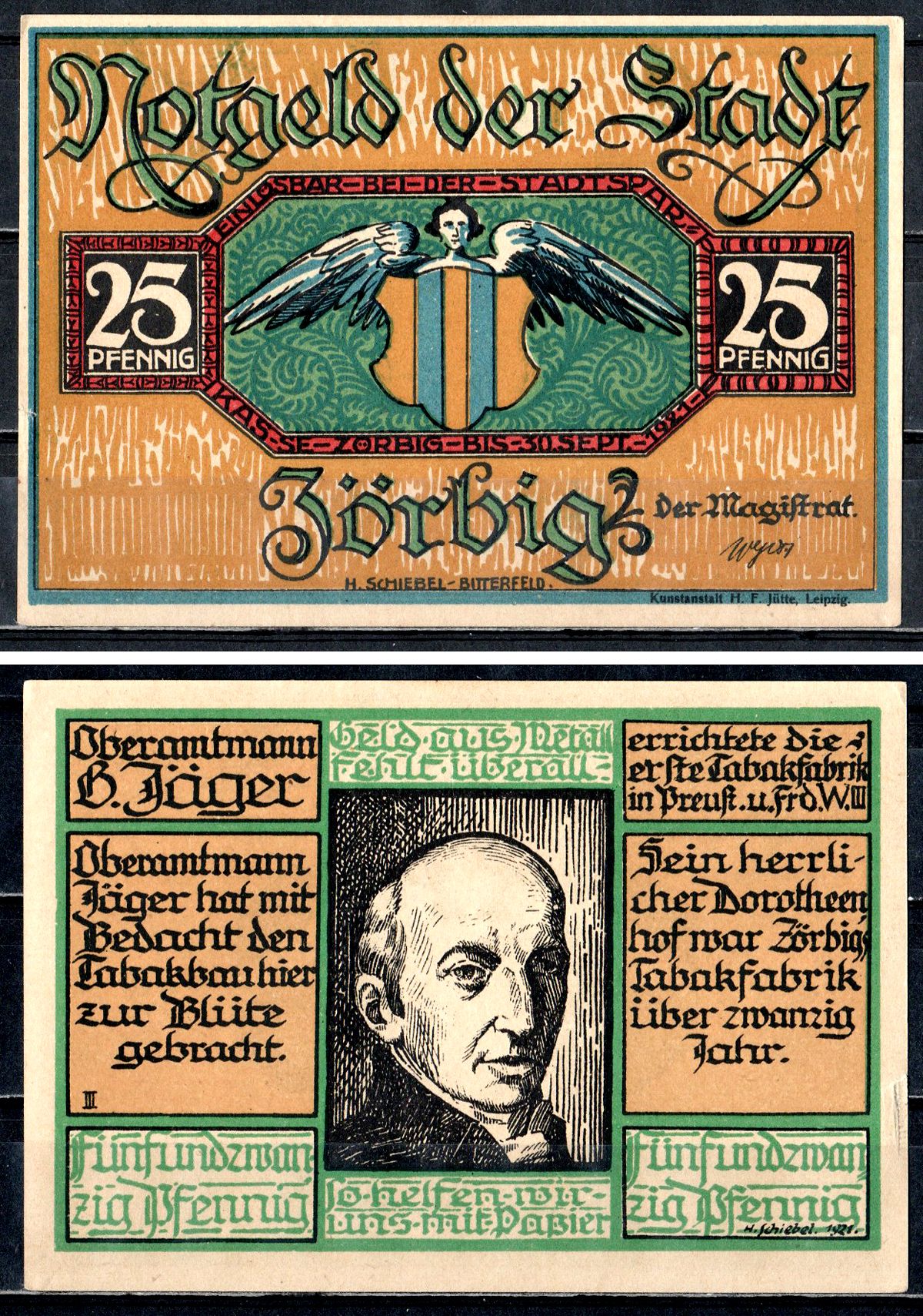 Цёрбиг (Пруссия, Саксония) 25 пфеннигов 1921 2193-41-1-1