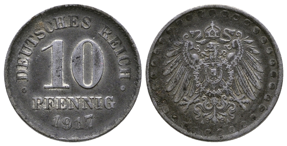ГЕРМАНИЯ 10 ПФЕННИГОВ 1917 A, KM 20, J. 298 железо 4380-216