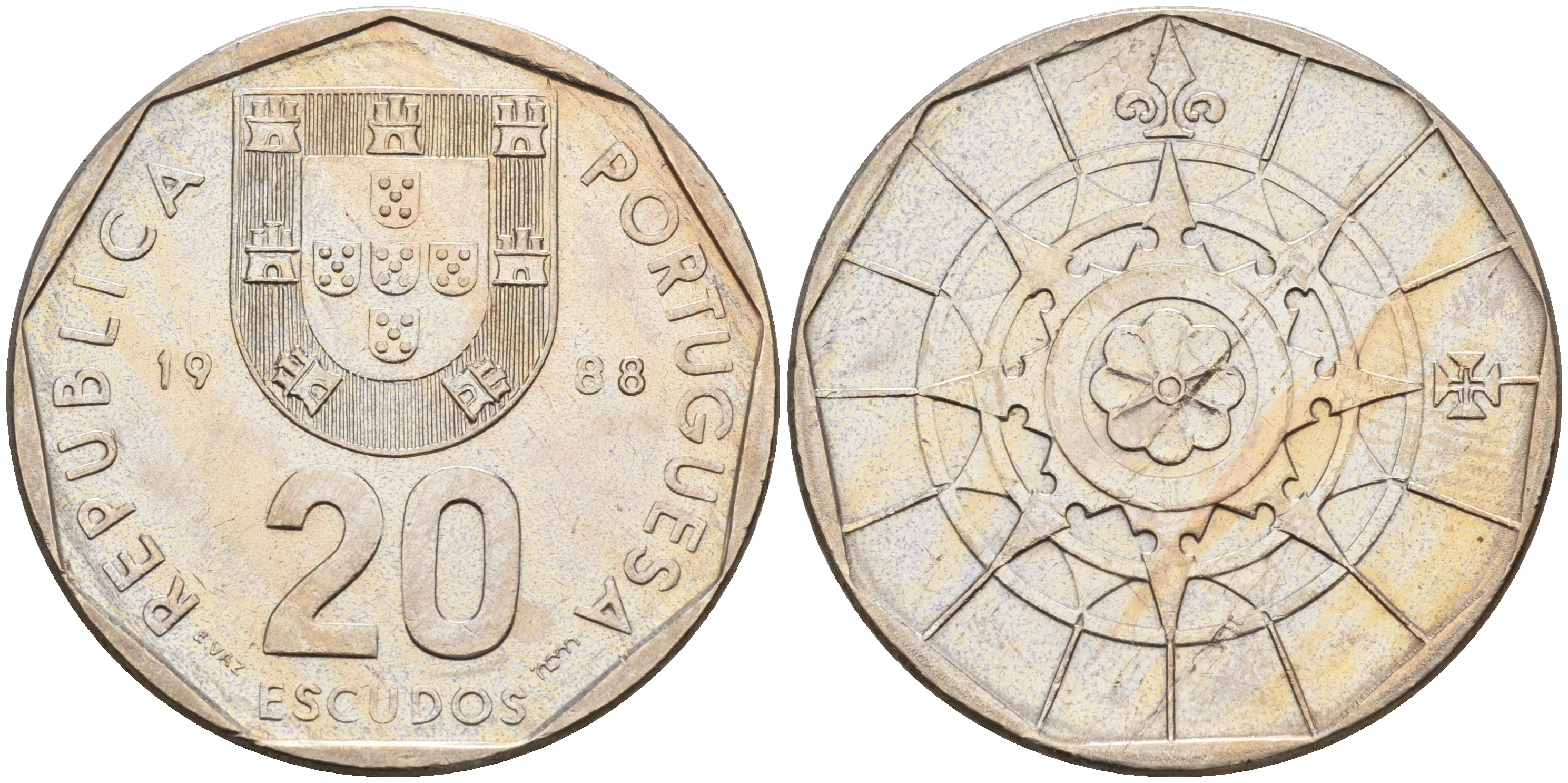 Португалия 20 эскудо 1988  KM 634 медно-никель    4161-844