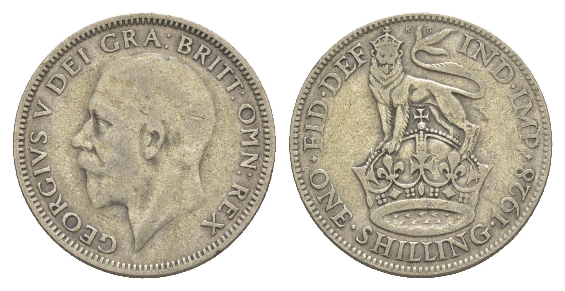 Великобритания 1 шиллинг 1928 Георг V (1910-1936) KM 833, Spink 4039 серебро 4642-441