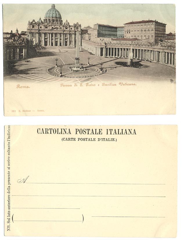 РИМ ПЛОЩАДЬ СВЯТОГО ПЕТРА И БАЗИЛИКА - до 1917 153-16-12