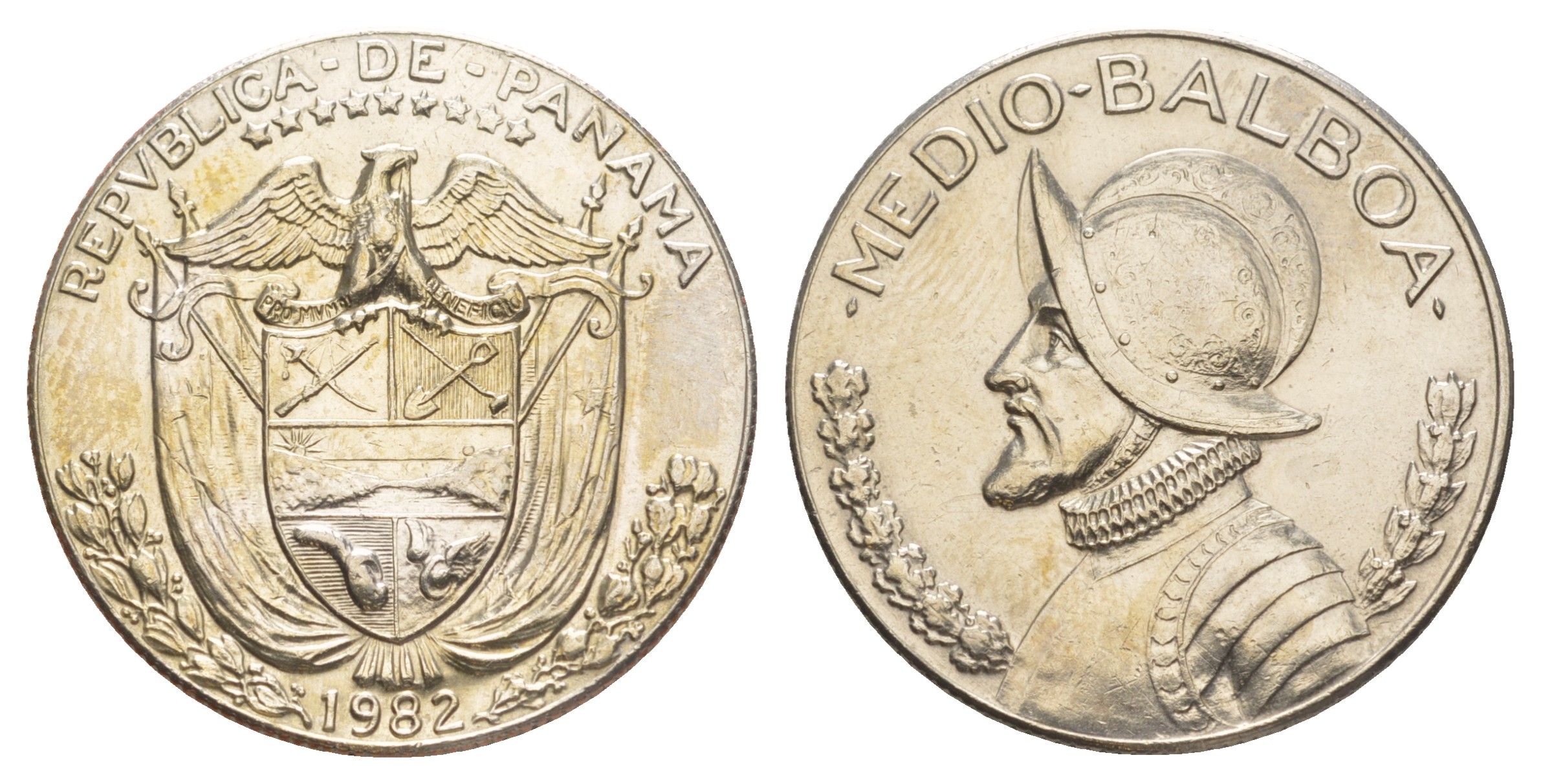 Панама 1/2 бальбоа (50 сентесимо) 1982 KM 12b медь плакированная медно-никелем 4645-113