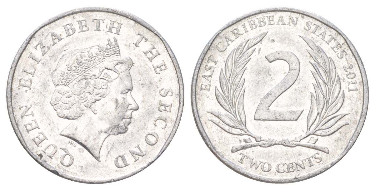 Восточные Карибы 2 цента 2011 KM 35 алюминий aUNC 4627-1056