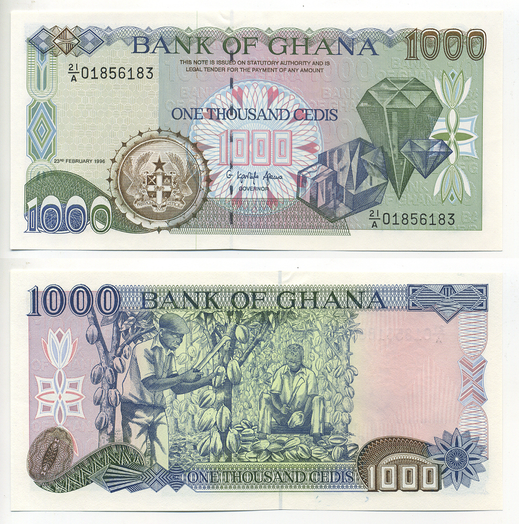 ГАНА 1000 СЕДИ 1996 Pick 29b бумага UNC (ПРЕСС) 6278-63-1