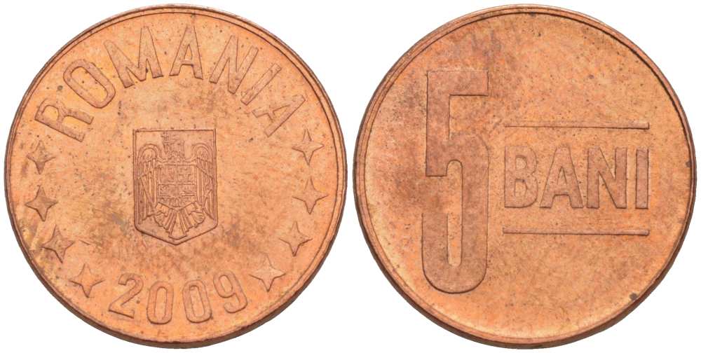РУМЫНИЯ 5 БАНИ 2009 KM 190 сталь плакированная медью 4516-614