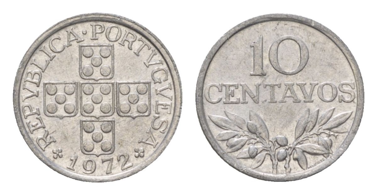 Португалия 10 сентаво 1972 KM 594 алюминий 4625-1045