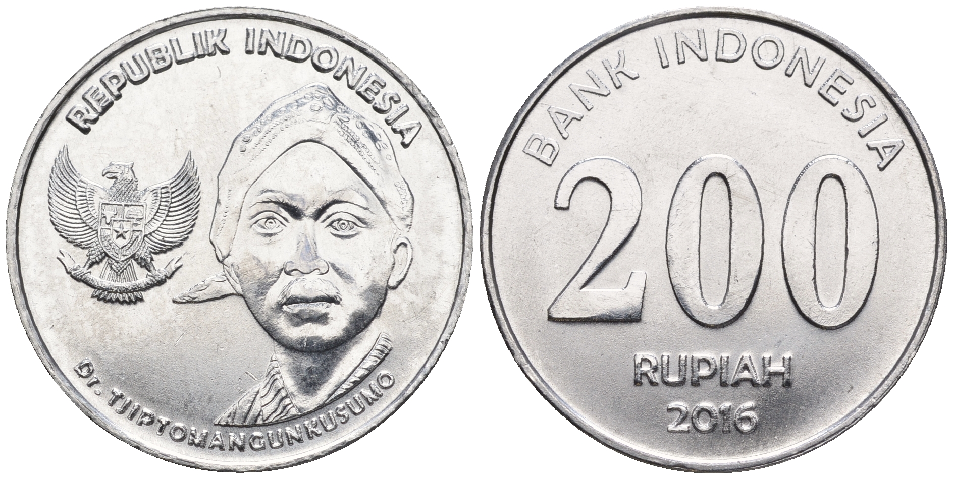 Индонезия 200 рупий 2016 Чипто Мангункусумо KM 72 алюминий  UNC  M58-16