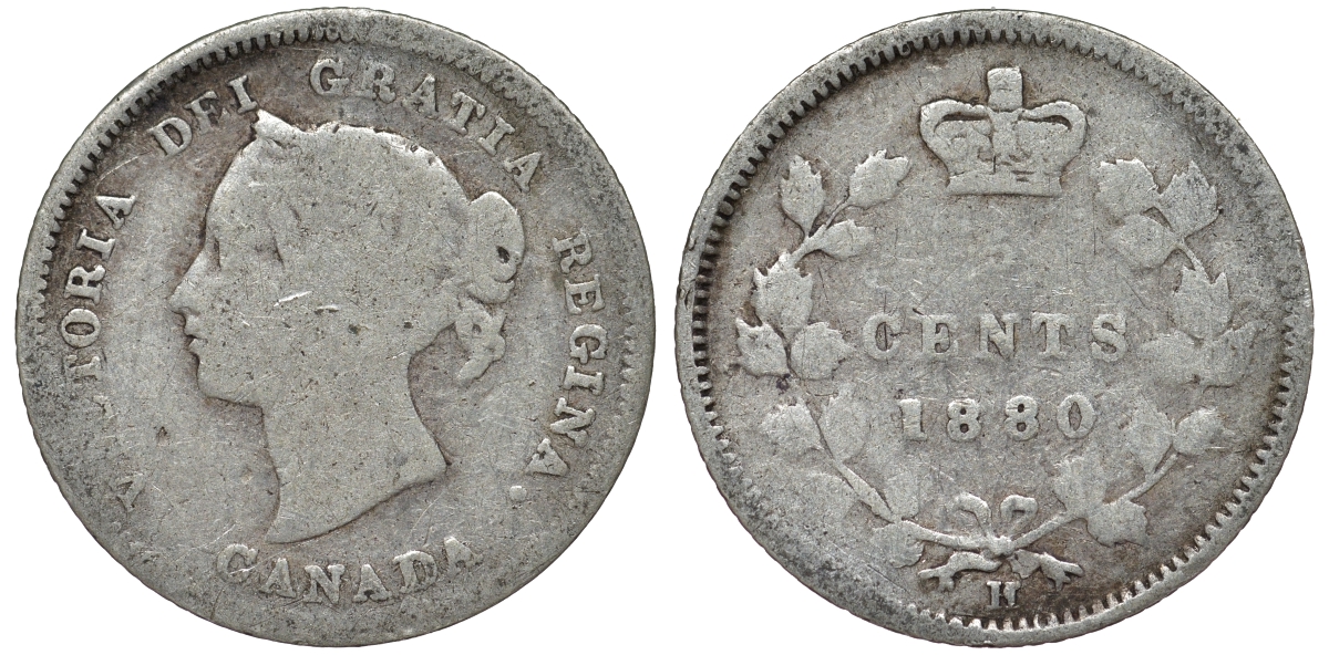 Канада 5 центов 1880 Виктория (1837-1901) серебро 4588-1133