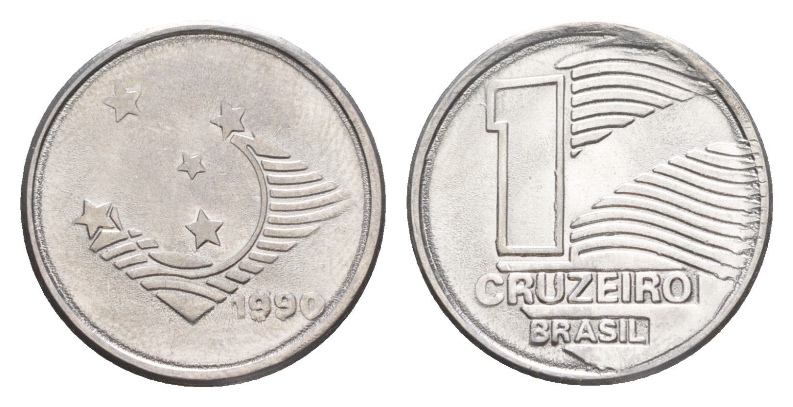 Бразилия 1 крузейро 1990 KM 617 нержавеющая сталь UNC 4644-521