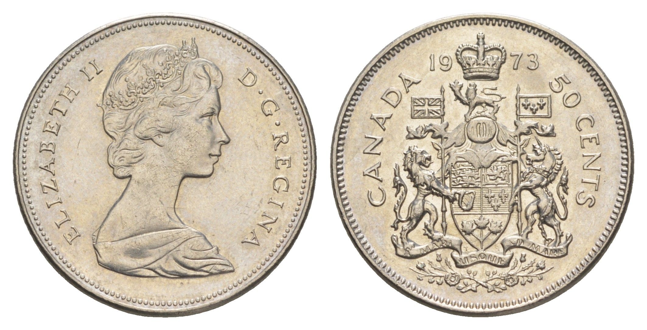 Канада 50 центов 1973 Елизавета II (1952-2022) KM 75.1 никель aUNC 4652-733