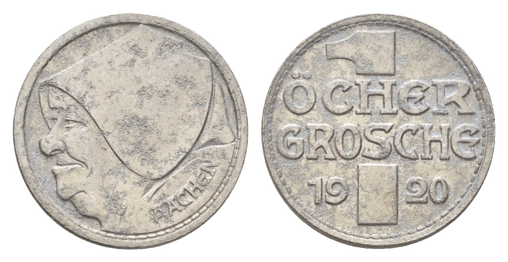 Аахен 10 пфеннигов = 1 грош 1920 Men05 70.15, Men18 99.15, Funck 1.5A железо 4708-739