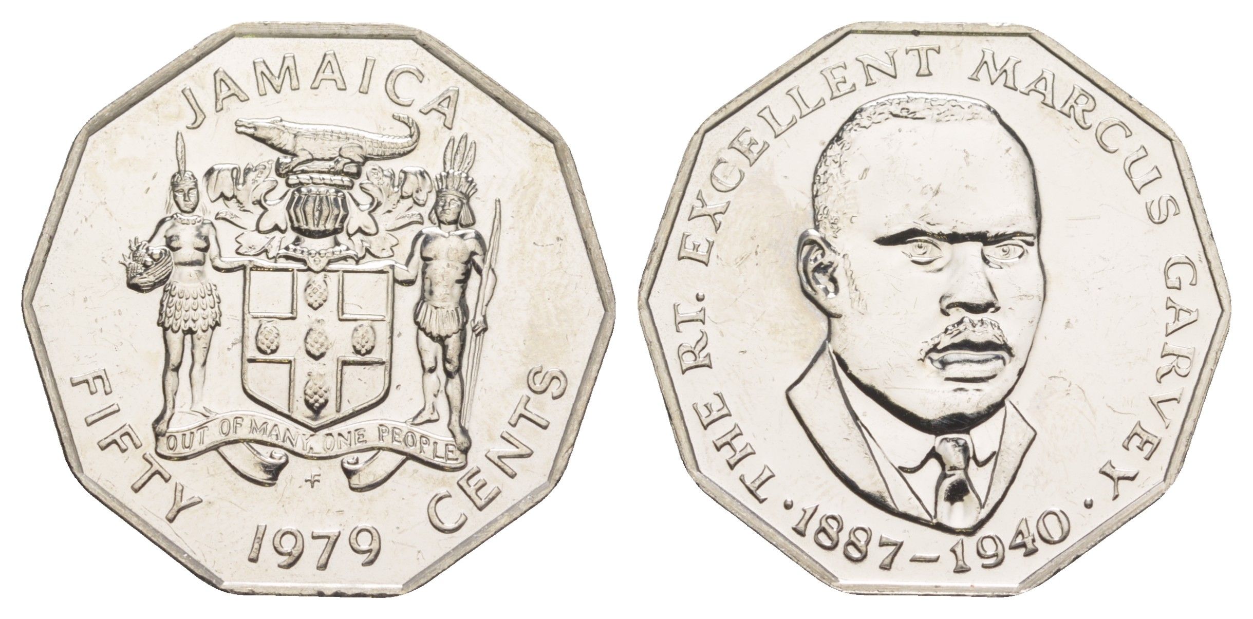 Ямайка 50 центов 1979 Маркус Гаврей (1887-1940) KM 70 медно-никель BU 91-1023