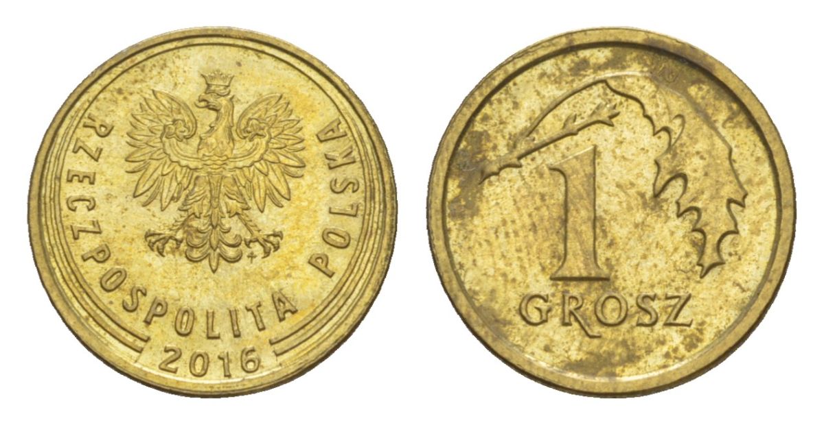 Польша 1 грош 2016 Y 923 сталь плакированная латунью UNC 4625-132