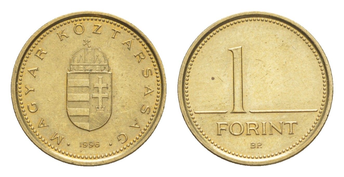 Венгрия 1 форинт 1996 KM 692 никель латунь UNC 4636-443