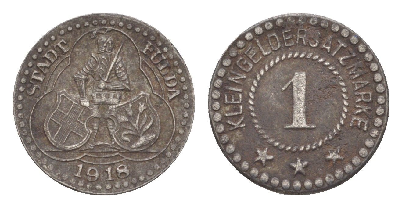 Фульда 1 пфенниг 1918 Funck 146.5 железо 4580-126