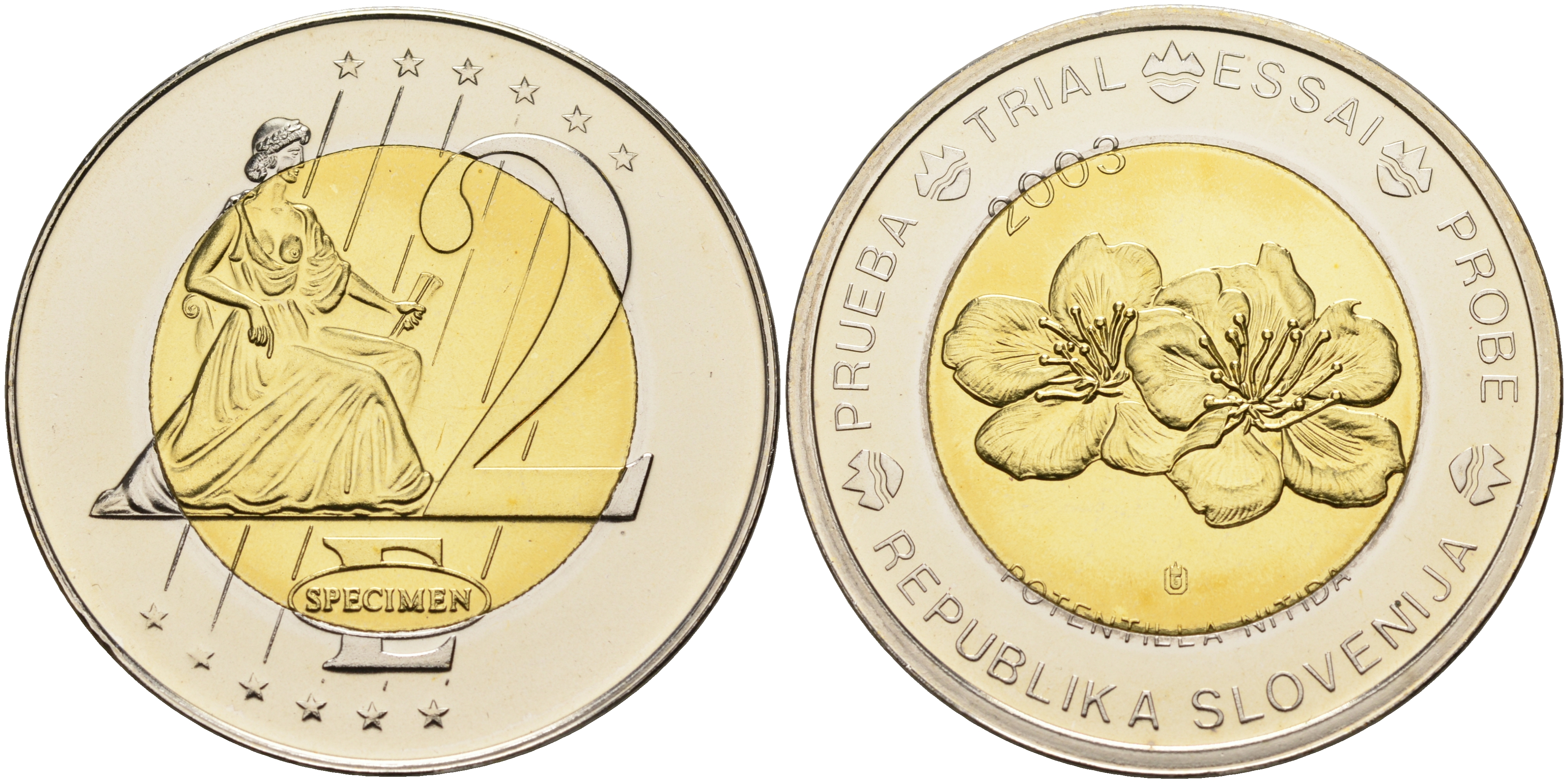 ЕВРОПА 2 ЕВРО 2003 ЕВРОПРОБНИК, БОЛЬШОЙ ФОРМАТ биметалл PROOF 02-116-15