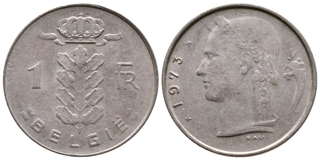 БЕЛЬГИЯ 1 ФРАНК 1973 BELGIE КМ 143.1 медно-никель 56-1155