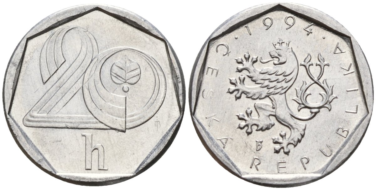 Словакия 20 геллеров 1994 b' KM 2.1 алюминий 4152-865