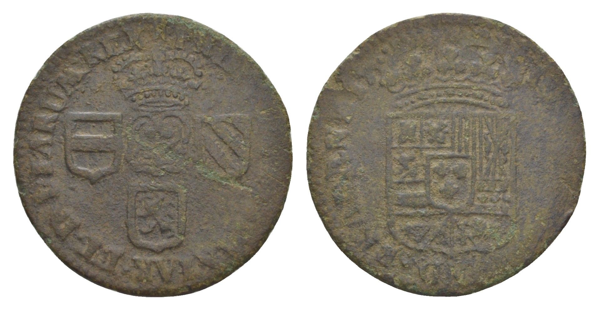 Испанские Нидерланды 1 лиард 1710 KM 2 медь 1522-1042