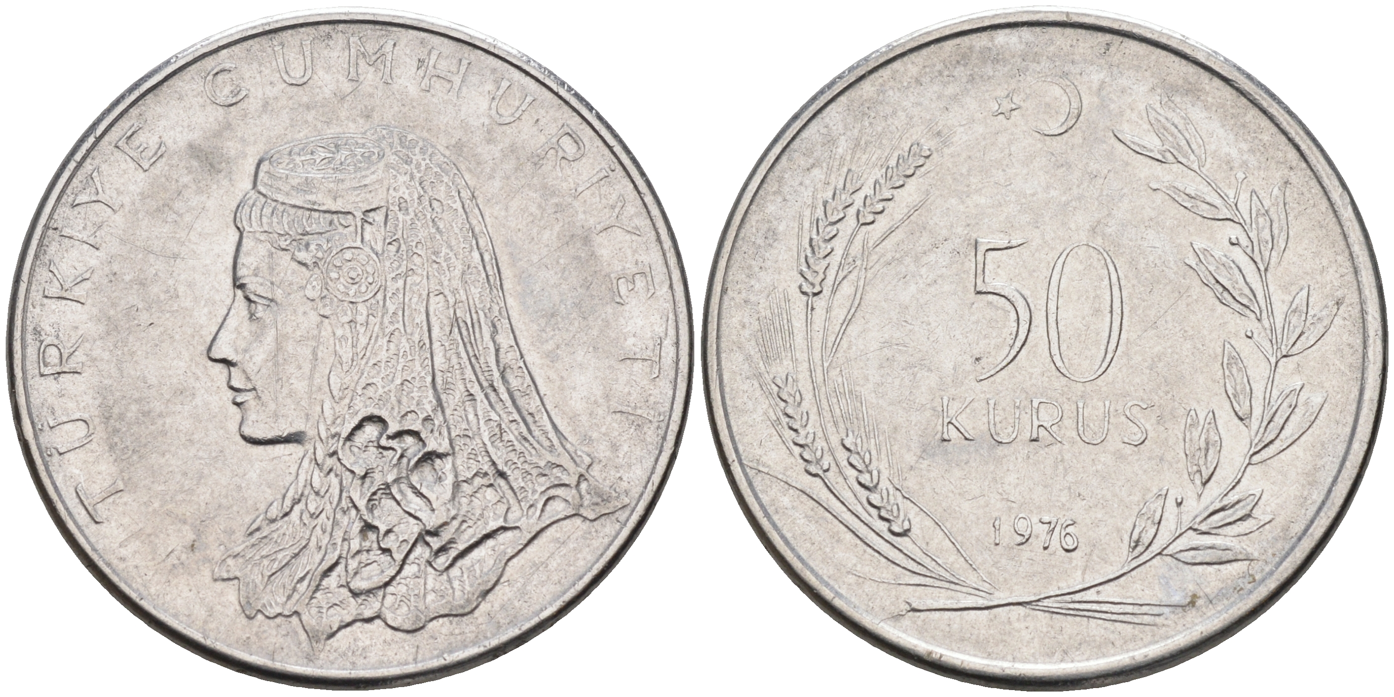Турция 50 куруш 1976  KM 899 сталь 4595-516