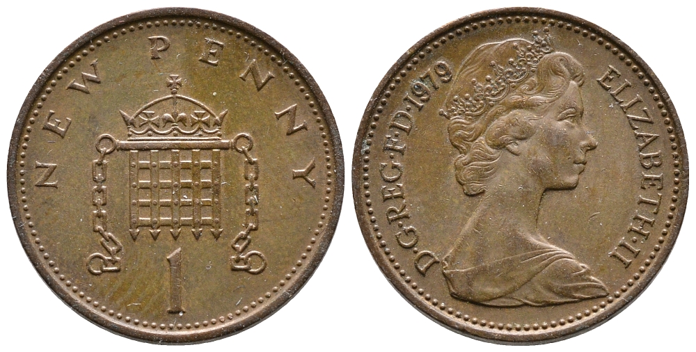 Великобритания 1 пенни 1979 Елизавета II (1952-2022) КМ 915, Spink B1 бронза 87-222