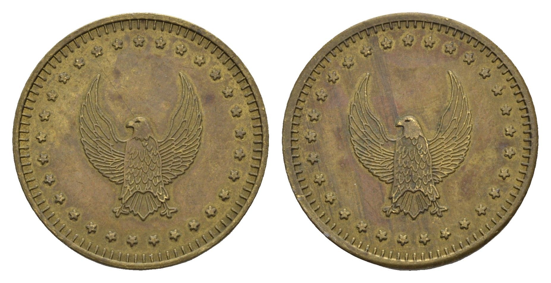 Германия жетон "немецкий Орел" ND диаметр 23,5 мм, вес 5,2 гр латунь 4548-842