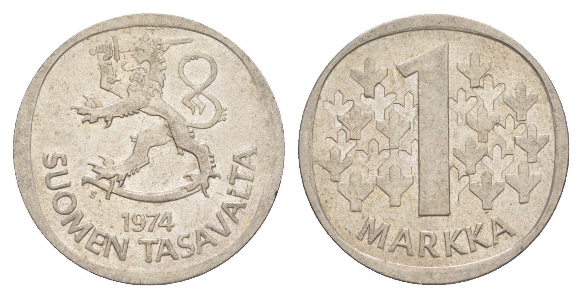 Финляндия 1 марка 1974 KM 49a медно-никель 4648-536