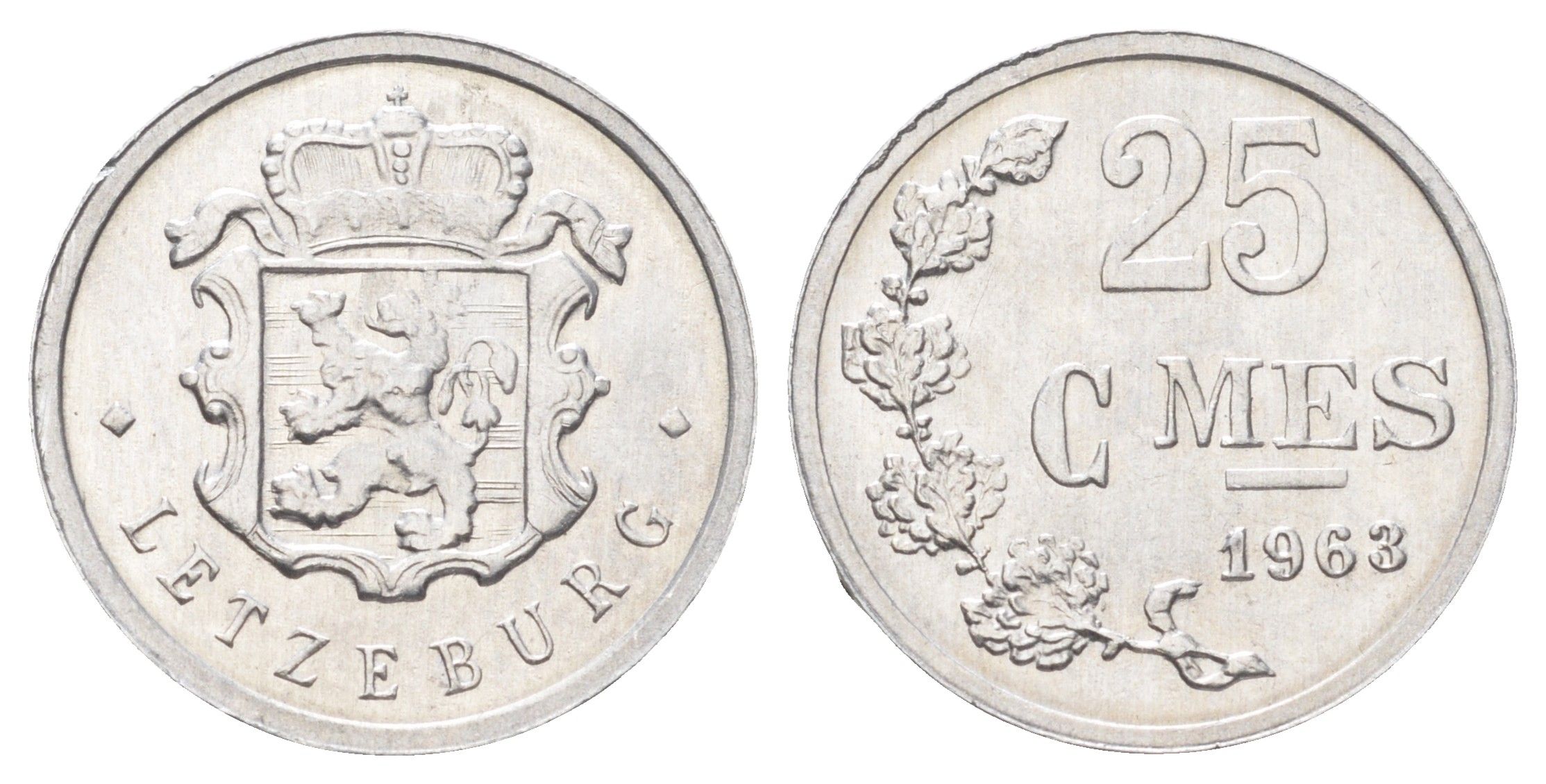 Люксембург 25 сантимов 1963 Шарлотта (1918-1964) KM 45a алюминий UNC 4668-1131