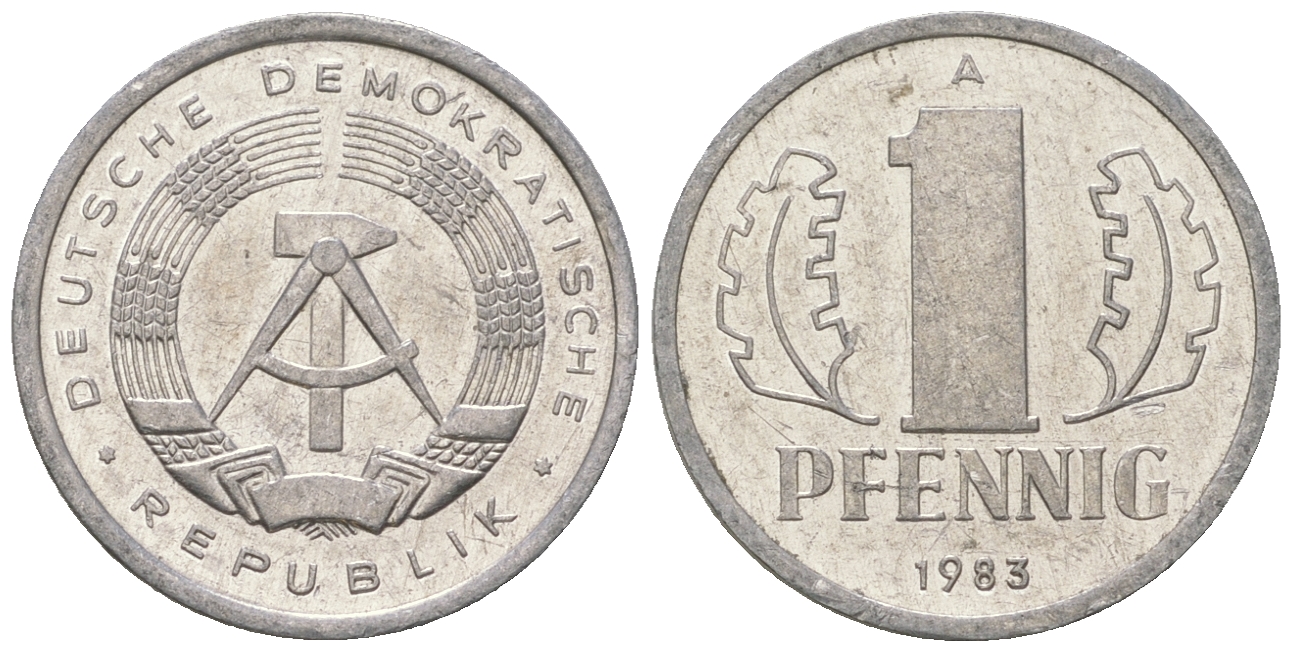ГДР 1 пфенниг 1983 А KM 8.2 алюминий 4623-443