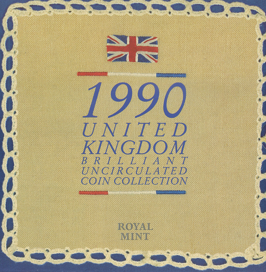Великобритания набор из 8 монет 1990 в картонном буклете Spink US10   BUNC 7-4-76