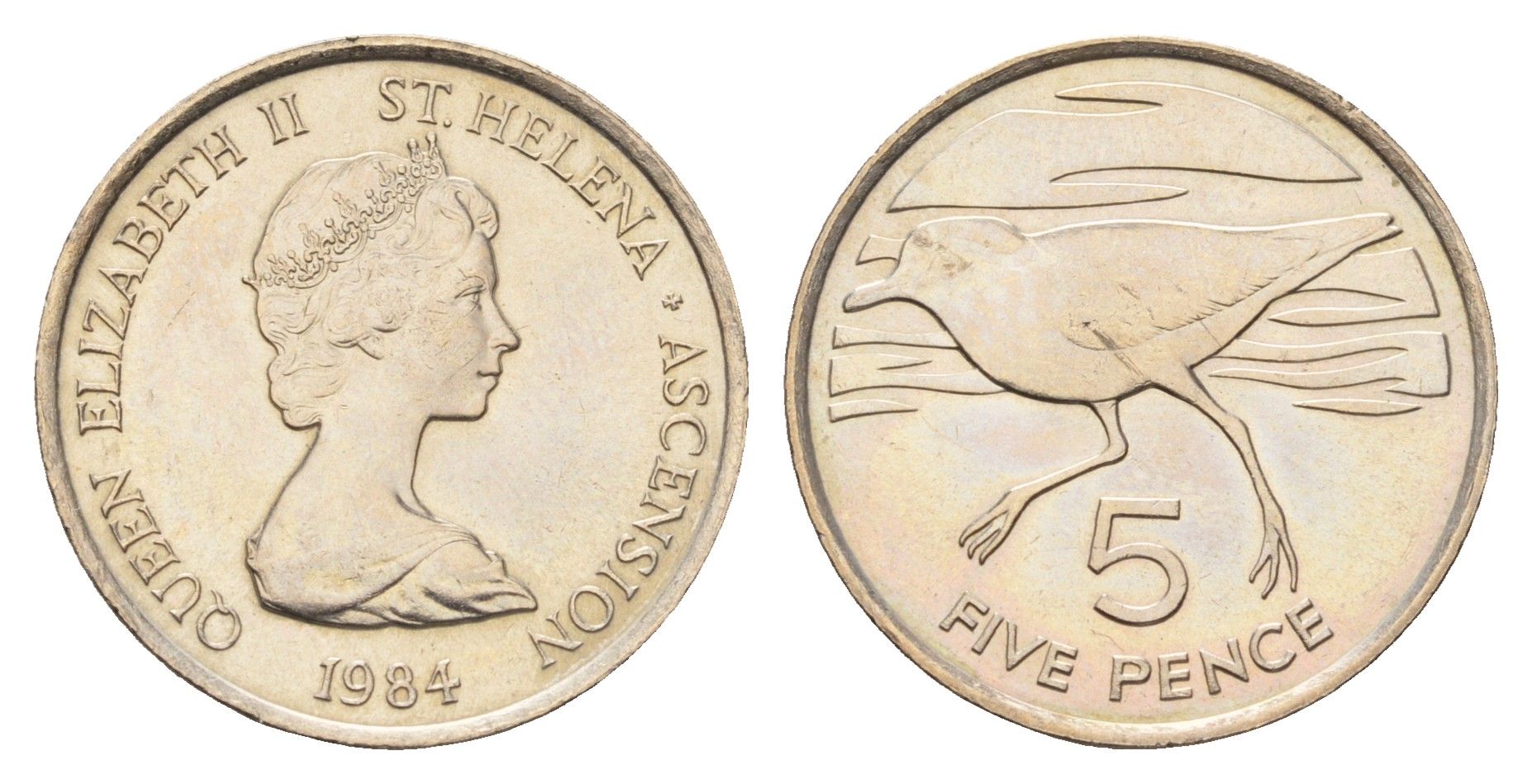 Острова Святой Елены и Вознесения 5 пенсов 1984 год-тип KM 3 медно-никель UNC 4670-1057