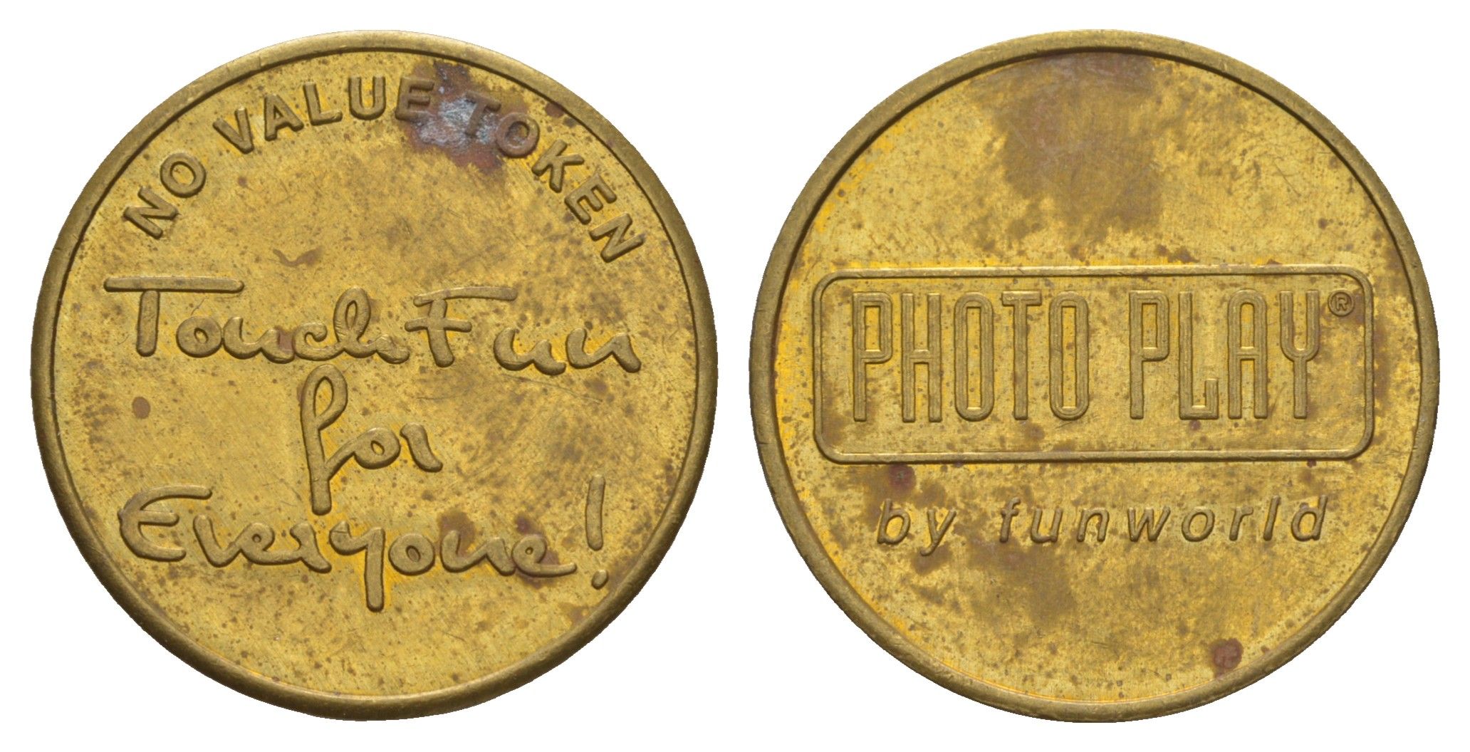 Великобритания жетон фото игра от веселого мира (photo play by fun world) диаметр 26 мм, вес 7,6 гр латунь 4656-641