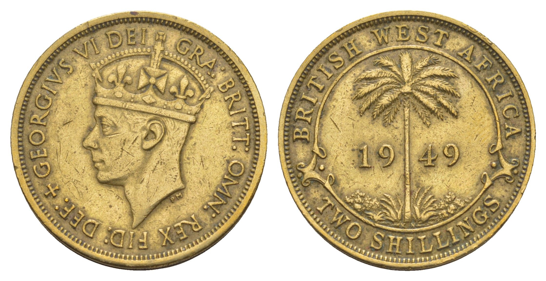 Британская Западная Африка 2 шиллинга 1949 KM 29 никель латунь 4654-551