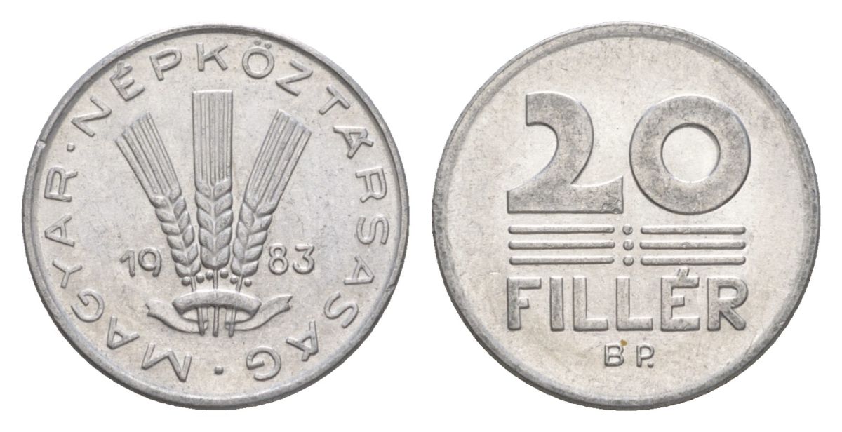 Венгрия 20 филлеров 1983 KM 573 алюминий aUNC 4632-356
