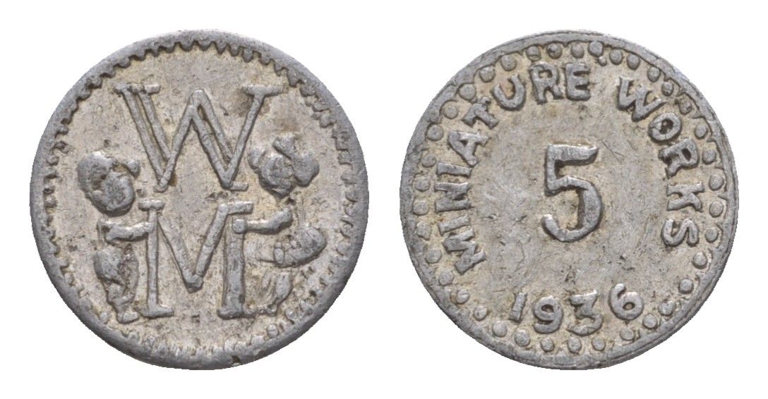 США игровой жетон в 25 центов 1936 диаметр 13 мм, вес 0,3 гр алюминий 4651-1241