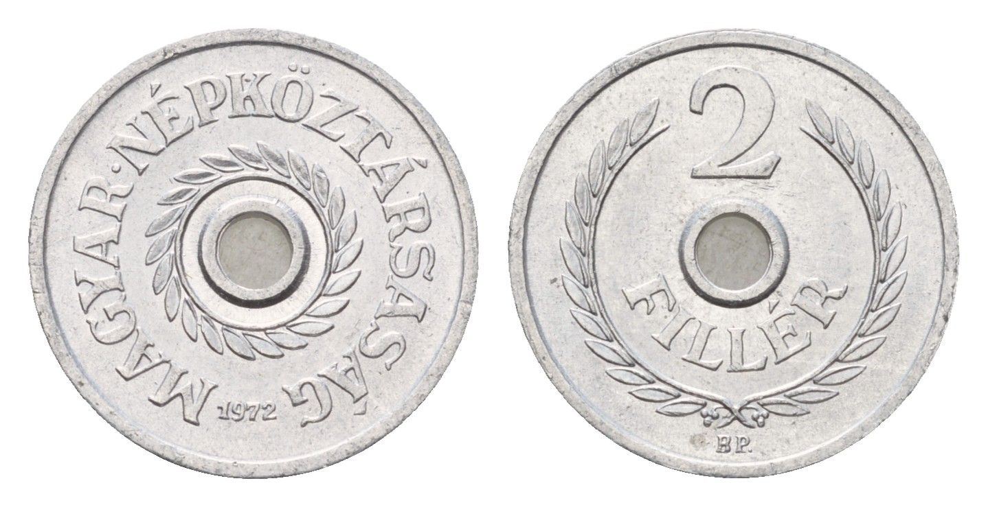 Венгрия 2 филлера 1972 ВР KM 546 алюминий UNC 188-553