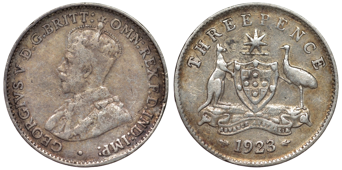 Австралия 3 пенса 1923 Георг V (1910-1936) KM 24 серебро 71-123