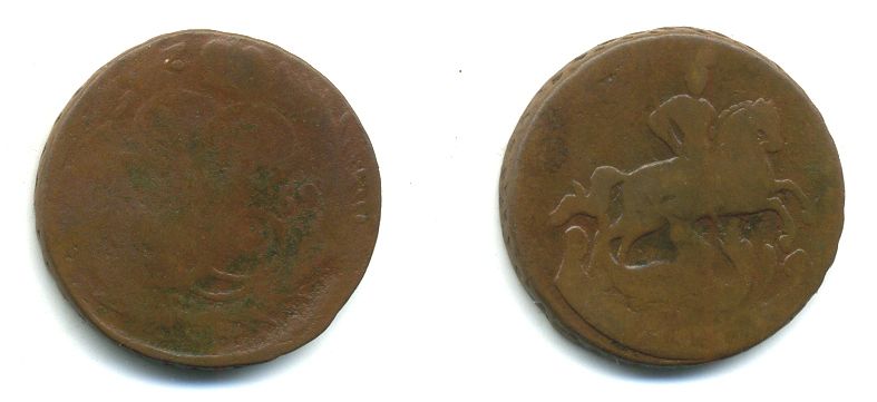 РОССИЯ 1 КОПЕЙКА 1759 медь 61-323