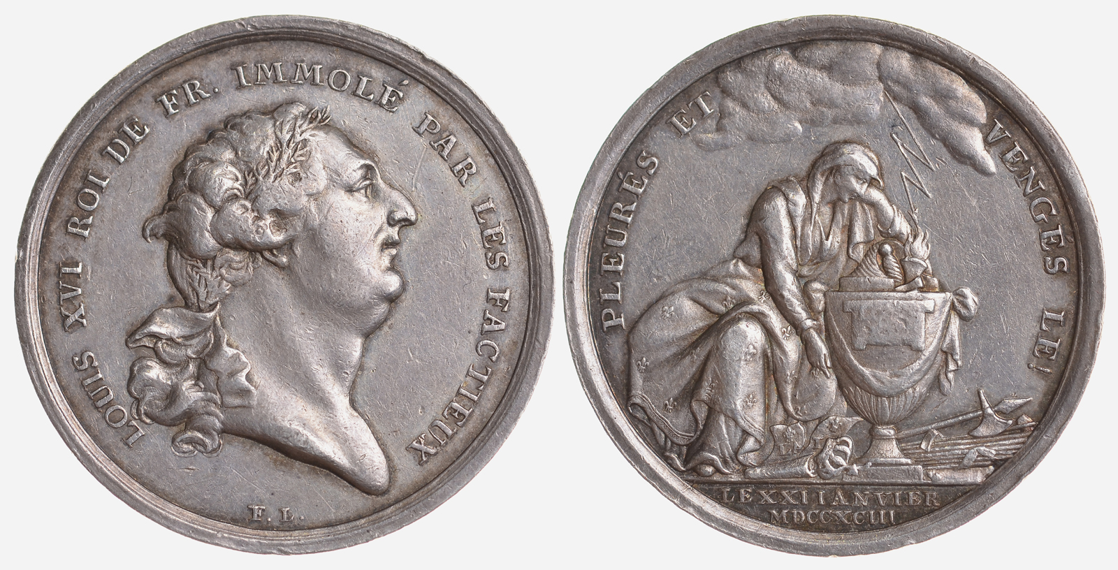 ФРАНЦИЯ МЕДАЛЬ ND ЛЮДОВИК XVI , КОРОЛЬ ФРАНЦИИ ПРИНЕСЕН В ЖЕРТВУ МЯТЕЖНИКАМИ, СКОРБИТЕ ПО НЕМУ И ОТОМСТИТЕ ЗА НЕГО, ДИАМЕТР 30 ММ. серебро 00-000-00