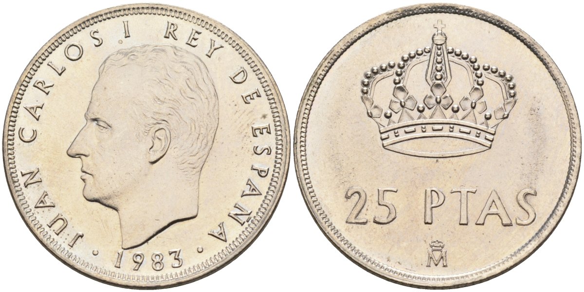 Испания 25 песет 1983 Хуан Карлос I (1975-2014) KM 824 медно-никель UNC 4583-1124