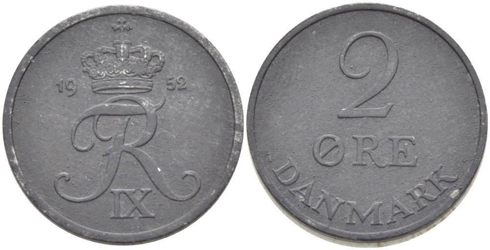 ДАНИЯ 2 ЭРЕ 1952 ФРИДЕРИК IX KM 840.1 цинк 87-1425