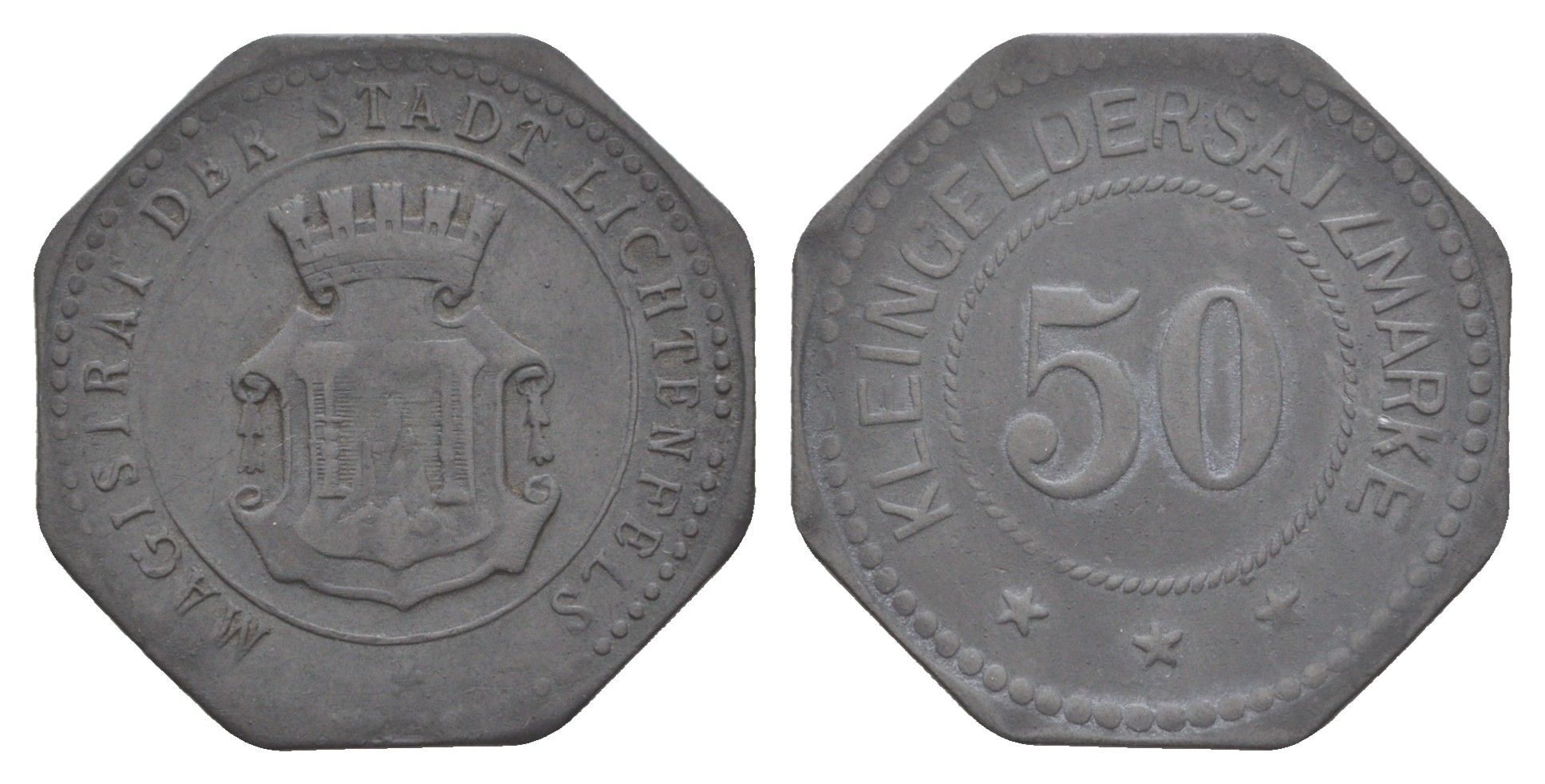 Лихтенфельс 50 пфеннигов ND Funck 295.3, Men05 15079.4, Men18 18919.4 цинк 4637-1152