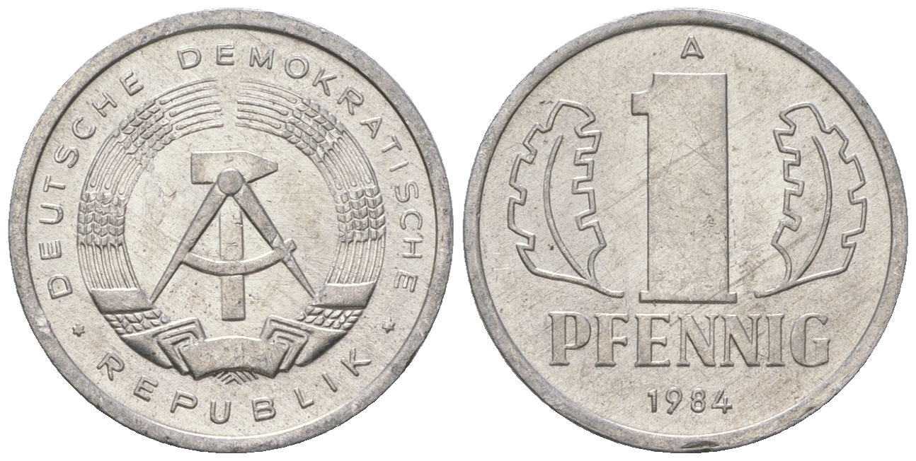 ГДР 1 пфенниг 1984 А KM 8.2 алюминий 4651-114